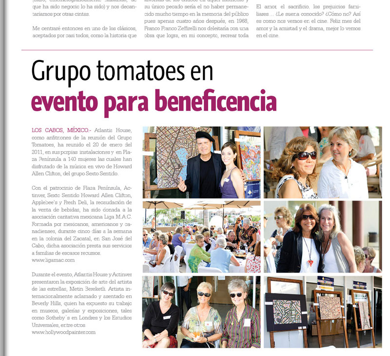 Hollywood's Healing Painter Painter Metin&nbsp;Bereketli covered by VIDA&nbsp;&&nbsp;CASA&nbsp;Magazine, Los Cabos, MEXICO, January 2011